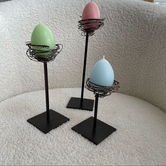 Set of 3 Tiered Wire Spun Candle Holders Votive Tea Light Size - Picture 7 of 7